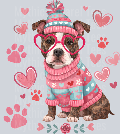 pitbull Dog Valentines Day