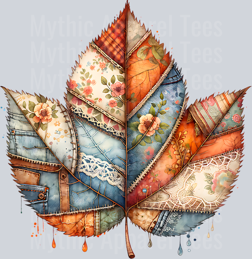 PATCHWORK LEAF CLIPART