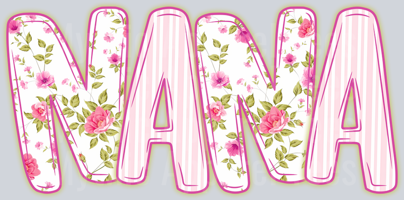 NaNa Light Pink Floral DTF NaNa Transfers