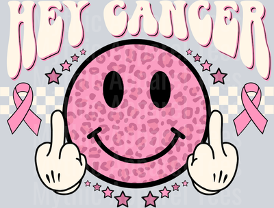 Hey Cancer 2 Middle Fingers Breast Cancer Awarensss