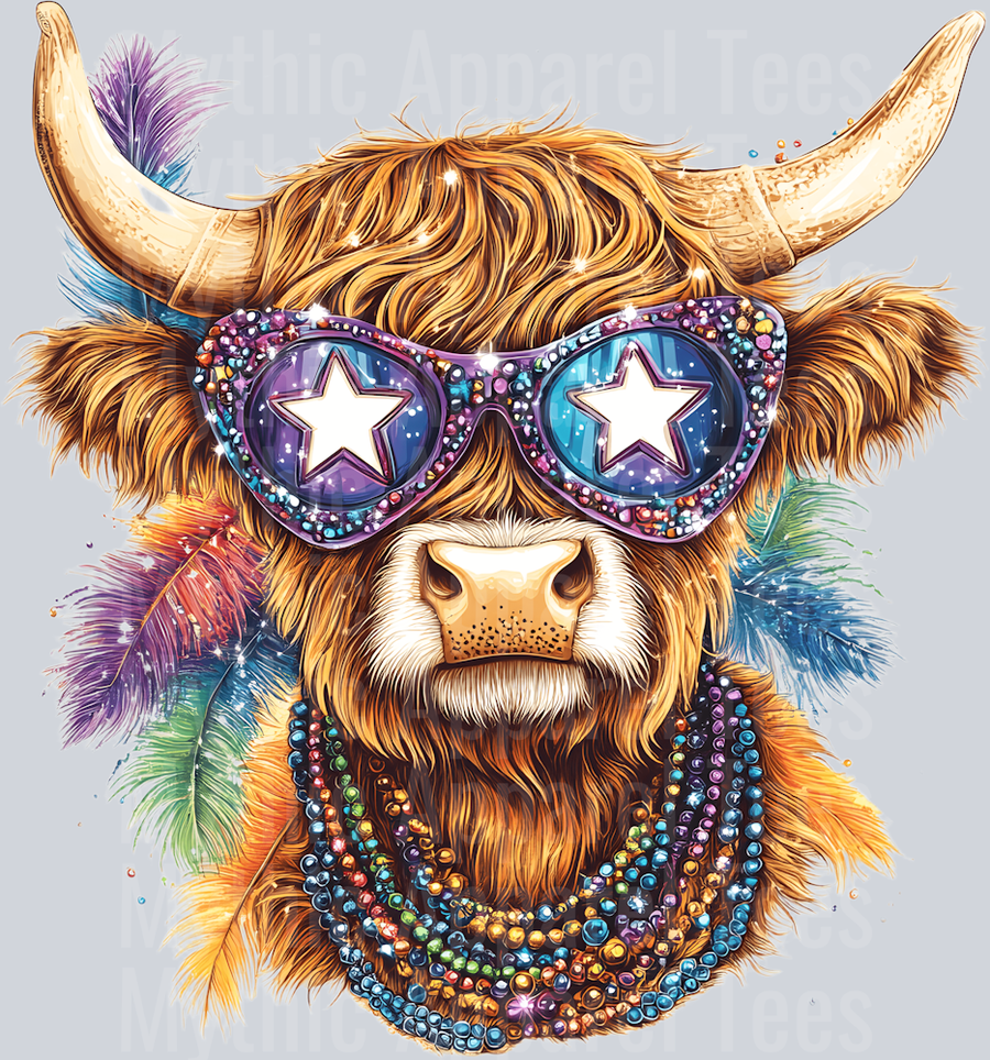AZ802 Mardi Gras Highland Cow (40)