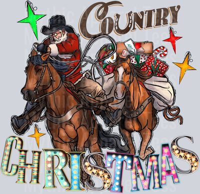 Country Christmas Rodeo DTF Christmas Transfers