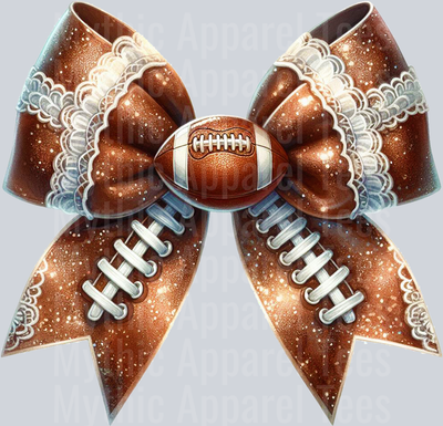 Football Bow Glitter and Shiny School Spirit & Sports