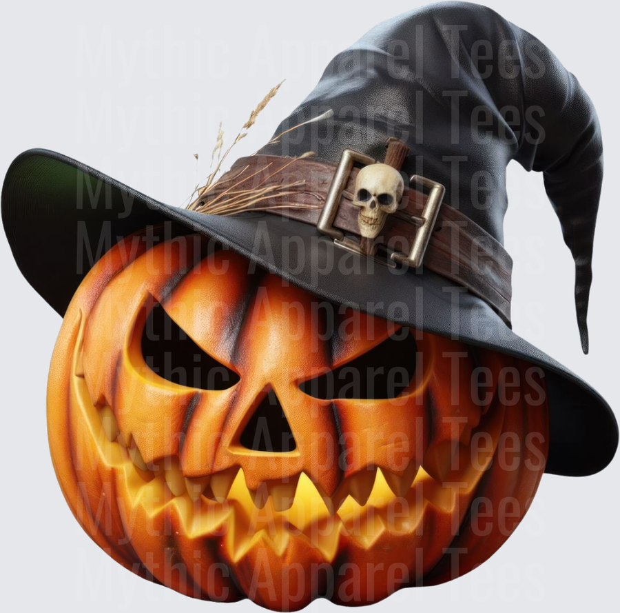 Halloween Glowing Jack-O-Lantern Witch Hat Skull Buckle