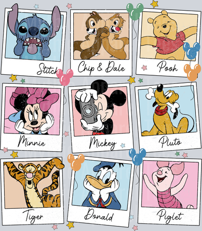Disney Frames with winnie the pooh stitch adventurers down under and mickey minnie DTF Disney Transfers