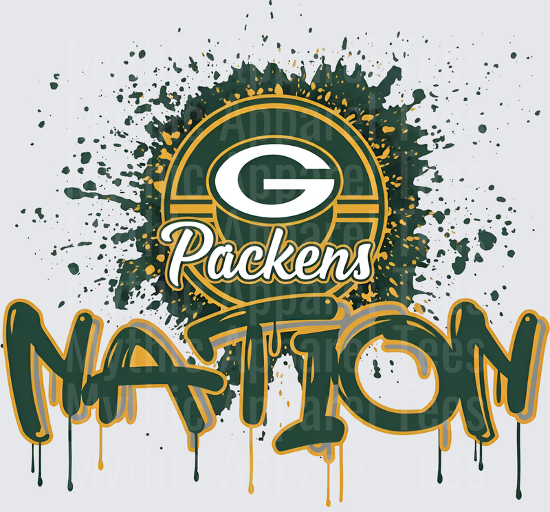 NFL Transfers Green Bay Packers Nation Graffiti Splatter Design