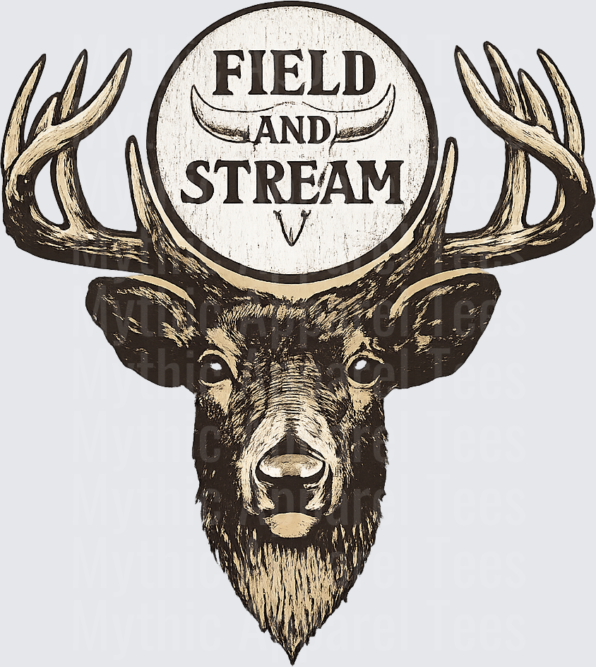 Field and Stream Buck Deer Head with Large Antlers Logo