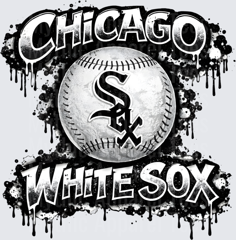 MLB Transfers Chicago White Sox Baseball Grunge Paint Splatter Design