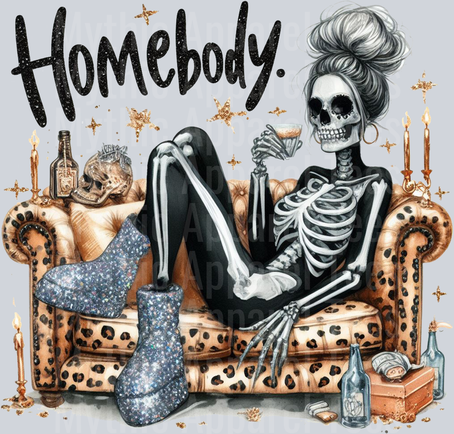 Homebody girl 1 DTF Skull Transfers