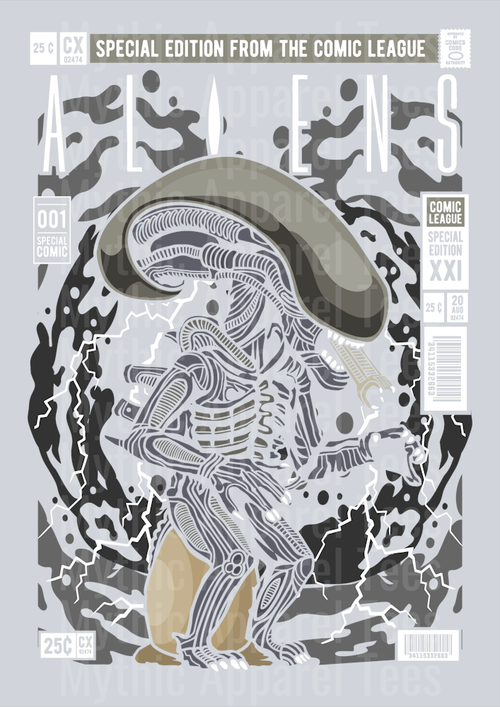 Alien Comic Book Cover STYLE DTF Pop Culture Transfers