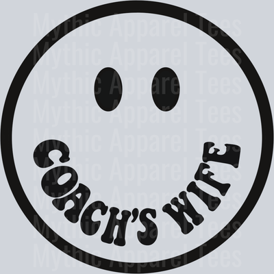 Coaches Wife Smiley DTF Coaches Wife Transfers