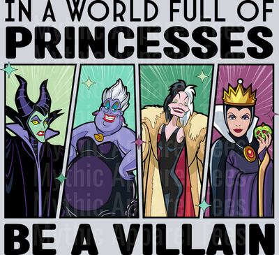 In a world full of princesses be a villain DTF Disney Villains Transfers