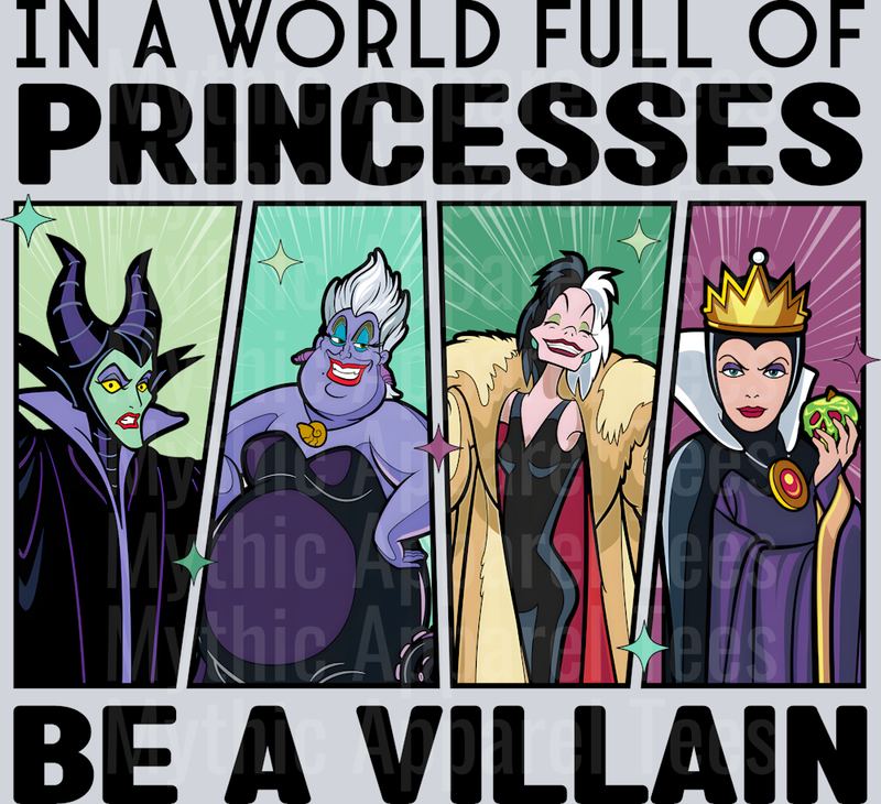 In a world full of princesses be a villain DTF Disney Villains Transfers