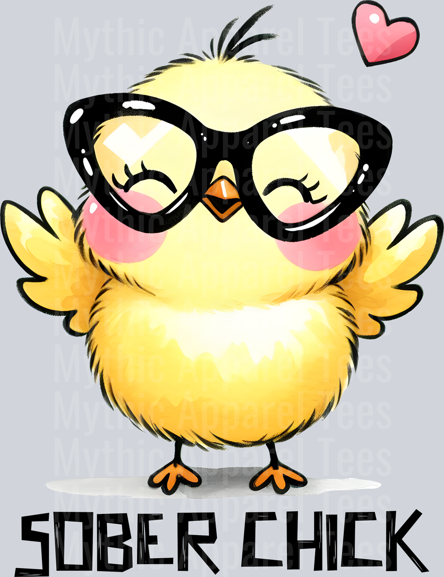 sober chick cute sobriety shirt DTF Chicken Transfers