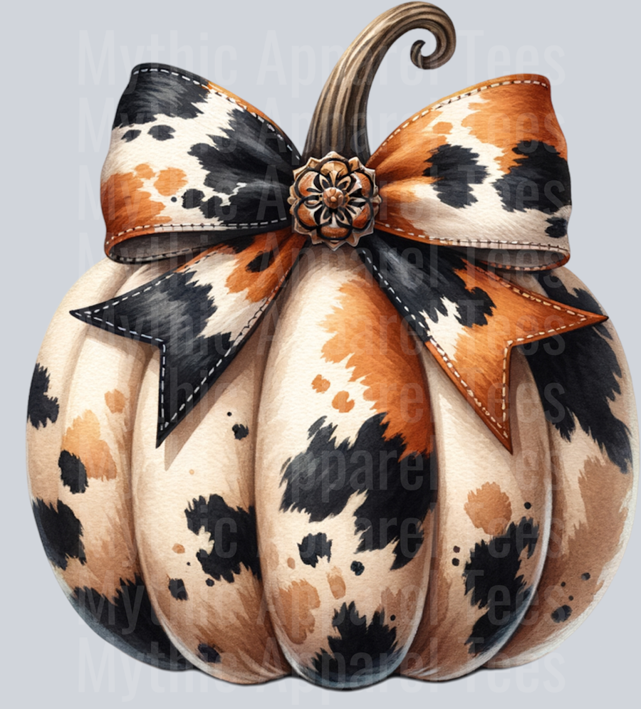 cowhide-pumpkin-with-bow-png