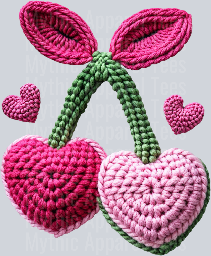 Cherries Faux Yarn Valentines Day