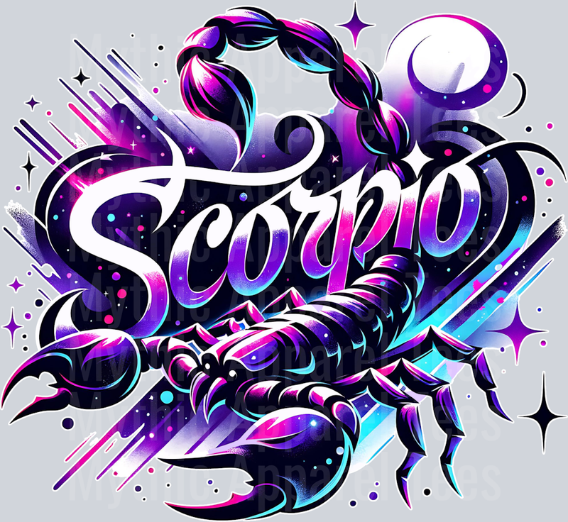 Scorpio 2 Purple Sign DTF Zodiac Sign Transfers