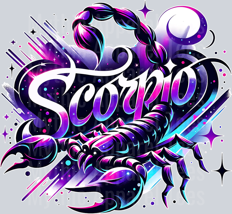 Scorpio 2 Purple Sign DTF Zodiac Sign Transfers
