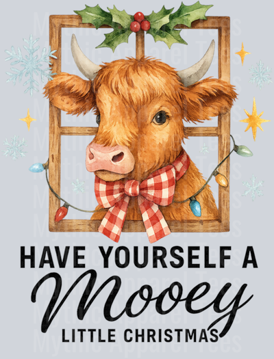 Highland Cow Window Cute Have a Mooey Christmas Sweatshirt