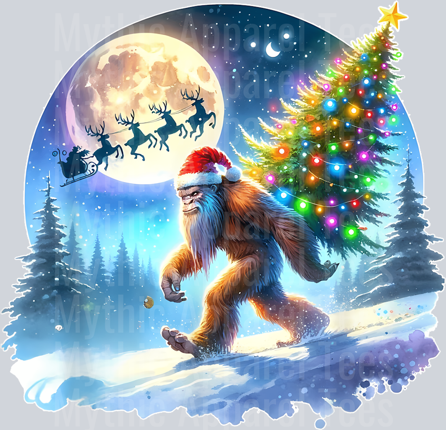 25 Bigfoot Christmas Santa Holiday Sasquatch Xmas T-Shirt
