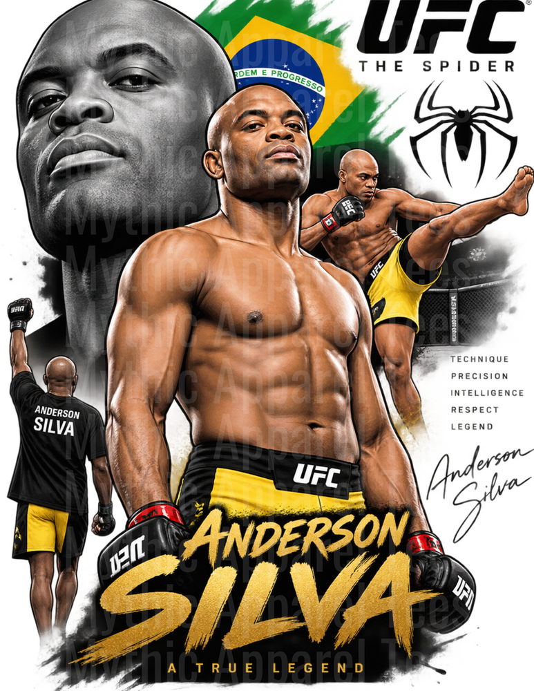 Anderson Silva The Spider UFC Legend Brazilian MMA Fighter Tribute Collage A True Legend