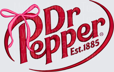 Dr Pepper Est. 1885 Logo with Pink Bow Accent