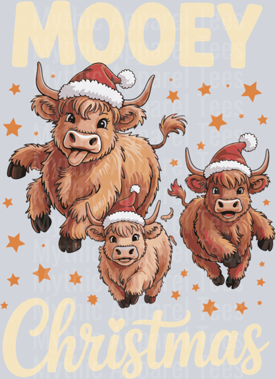 Mooey Christmas Highland Cow Design Xmas Cows Lover Funny Sweatshirt