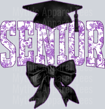 Lavender Senior Hat College Font Floral Senior Graduation Design