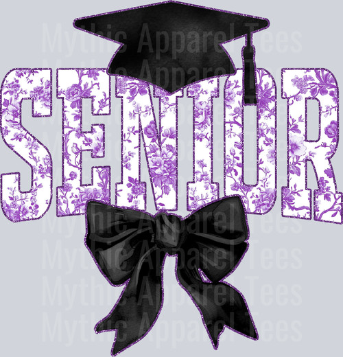 Lavender Senior Hat College Font Floral Senior Graduation Design