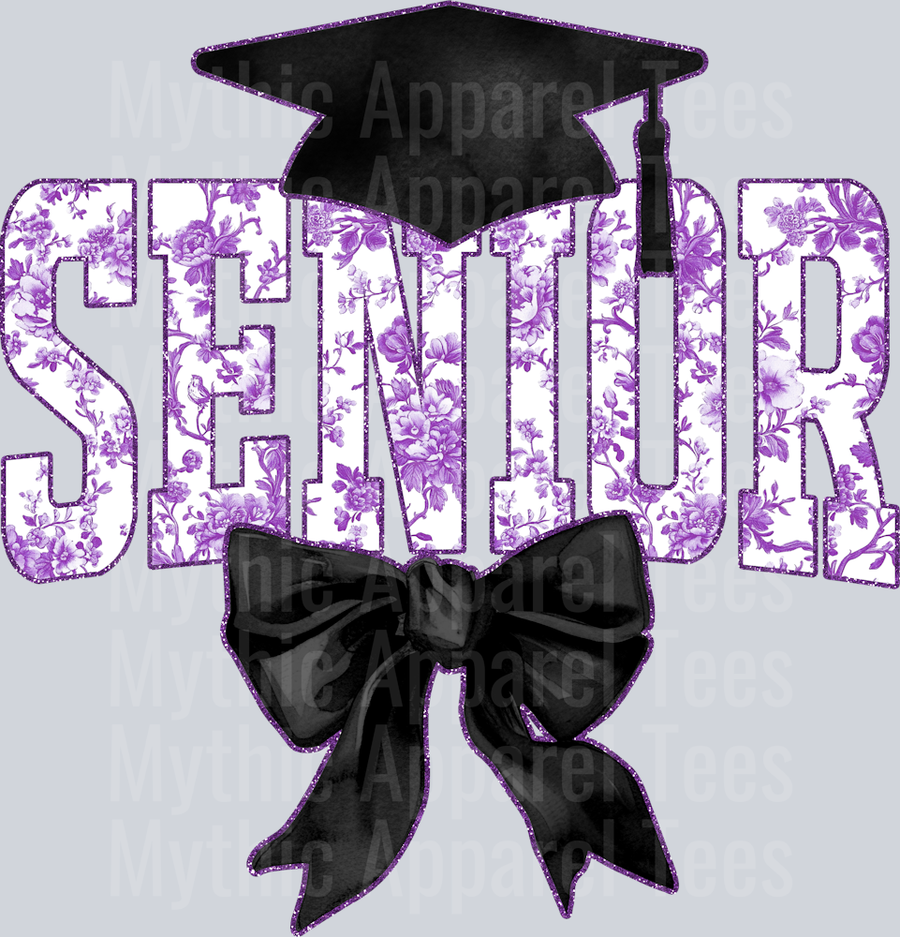Lavender Senior Hat College Font Floral Senior Graduation Design