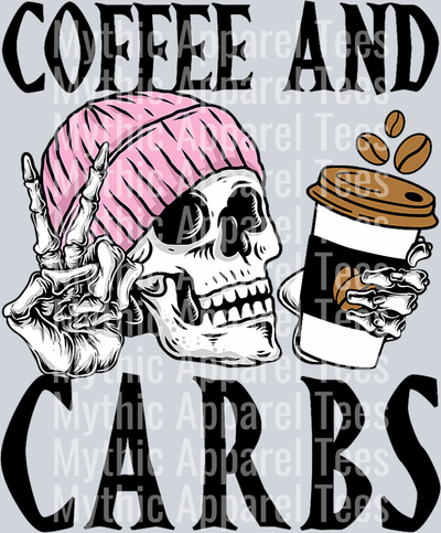 Coffee and carbs 2 DTF Coffee Transfers