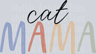 Cat Mama Pastel Colors DTF Cat Transfers