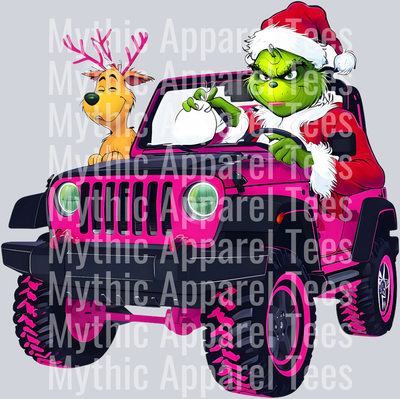 Jeep Grinch - Christmas DTF Transfer