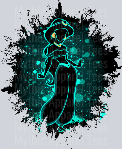 Jasmine 2 Disney Princess Dark Silhouette Color Splash Crystal Ball Vision