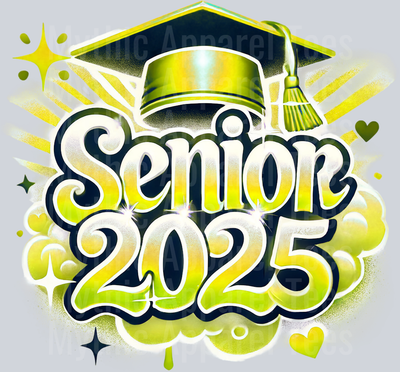 0039 Senior 2025 Yellow DTF 2025 Senior Graduation Transfers