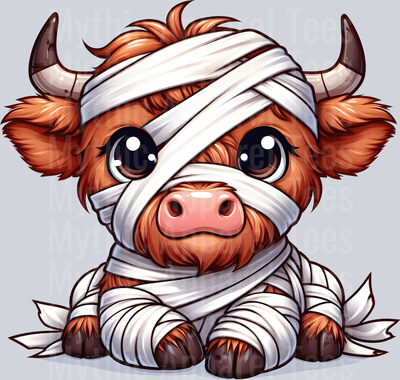 Cute cartoon halloween highland cow 17