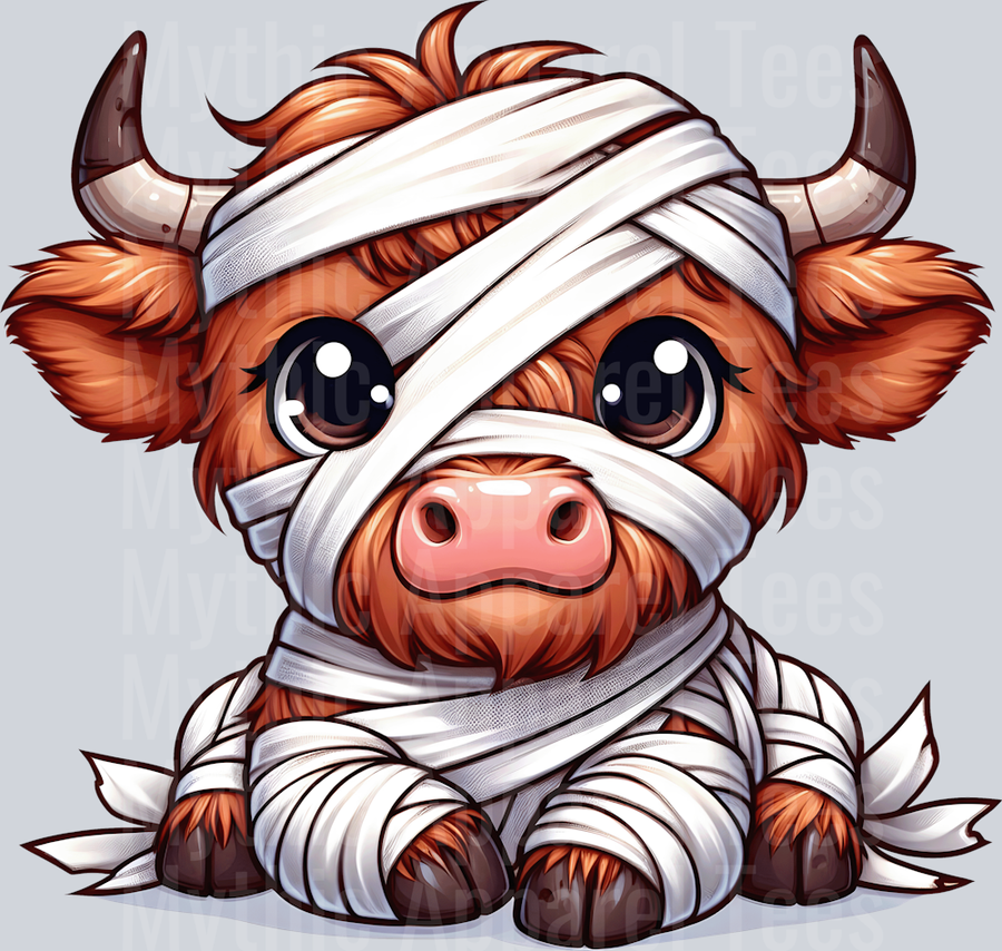 Cute cartoon halloween highland cow 17