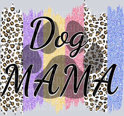 Dog Mama Brush Strokes with pastel colors DTF Dog Transfers