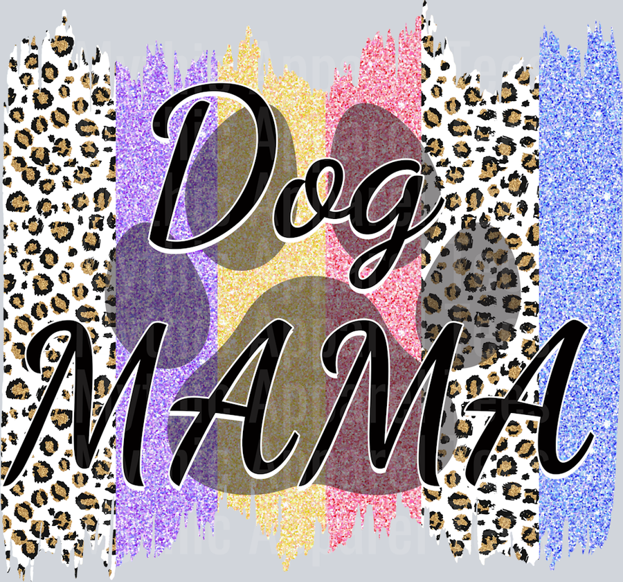 Dog Mama Brush Strokes with pastel colors DTF Dog Transfers