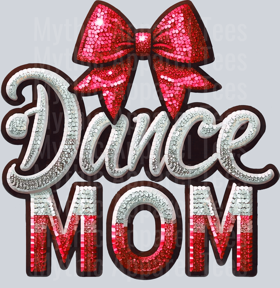 0013 Dance Mom Sequins Red DTF Dance Mom Transfers