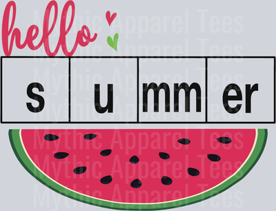 Hello summer watermelon DTF Summer Transfers