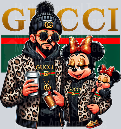 Disney Family GUCCI Leopard print jacket Disney DTF Gucci Disney Transfers