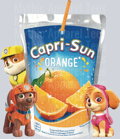 Paw patrol juice Capri-Sun Orange DTF Paw Patrol Transfers