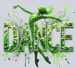 Dance Female Dancer, Dance Transfers, Inspirational Dance Art, Graphic Design, Green Color Scheme, Hot Peel, DTF Transfer