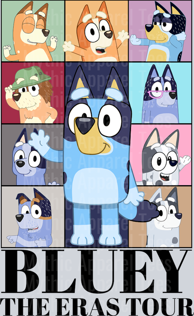 Bluey Eras Tour 4 DTF Bluey Transfers