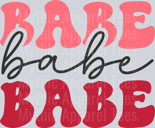 Babe RETRO WAVE DTF Valentines Day Transfers
