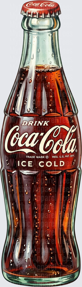 Coke Classic Ice Cold Glass Bottle Vintage Retro Design