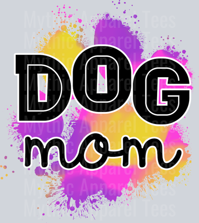 Dog Mom Purple and Yellow paw print DTF Dog Transfers