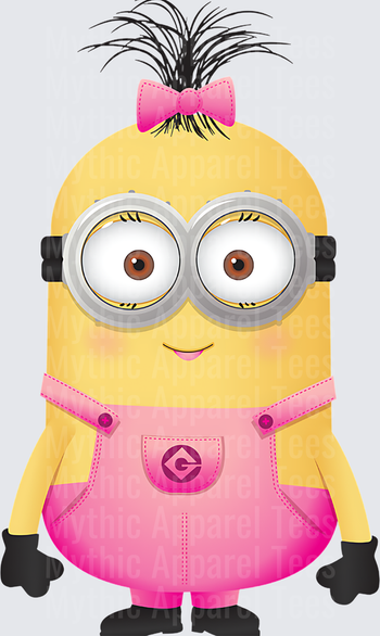 Minnions Girl Pink Overalls Bow Cute Despicable Me Character