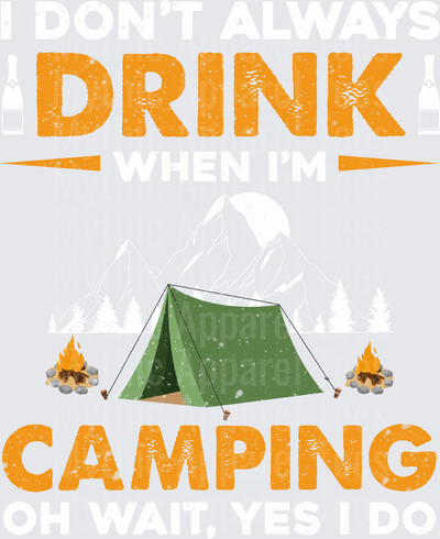 Drink Camping Green Tent Campfire Snow Distressed Retro Outdoor Adventure